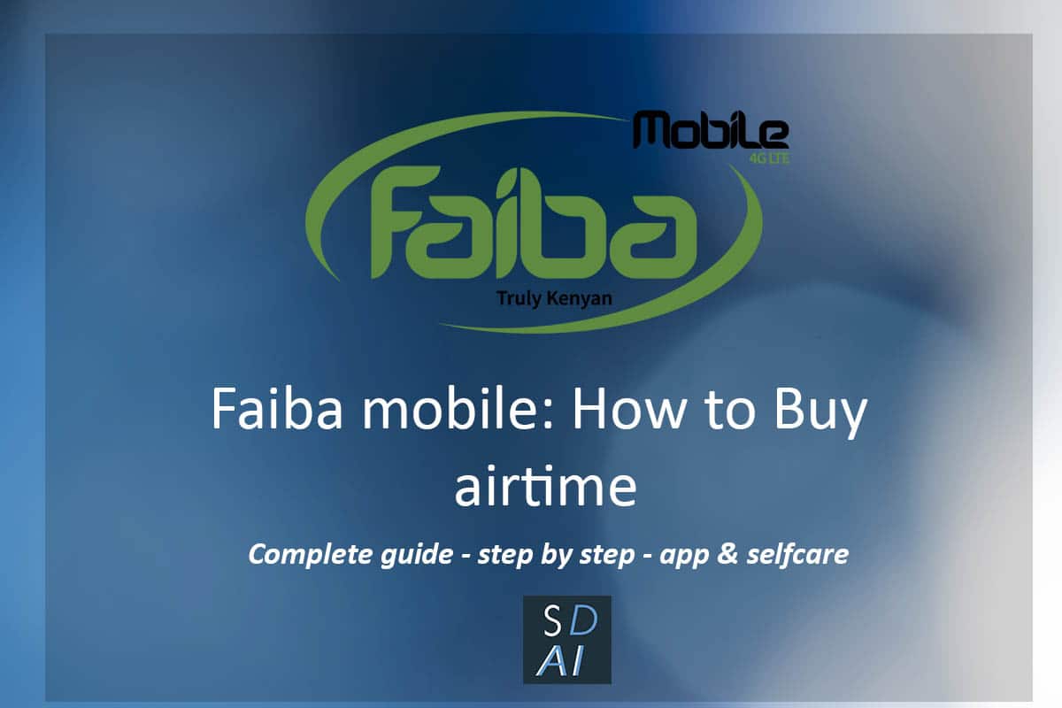 Buy airtime for faiba mobile JTL Using app, mpesa paybill and online Saidia